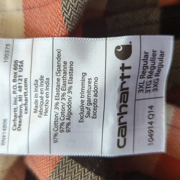 Carhartt Men's Rugged Flex Relaxed Fit Midweight Long-Sleeve Flannel Shirt - Picture 13 of 16